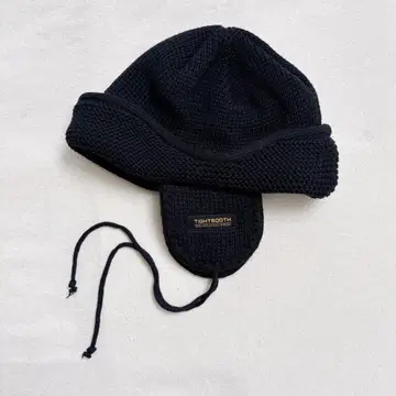 [새상품급] TIGHTBOOTH / 귀달이 비니 플라이트 니트캡 블랙