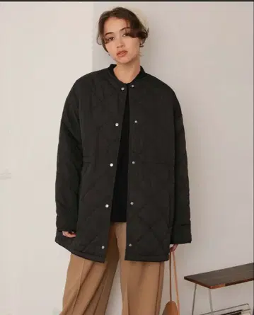 허리 드로우 스트링 퀼팅 자켓