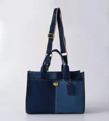 여성용 데님 패치워크 숄더백 토트백