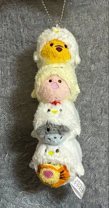 [택 포함] 디즈니 썸썸 곰돌이 푸 닭 병아리 키체인