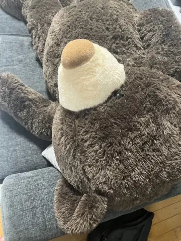 커다란 브라운색 곰 봉제 인형