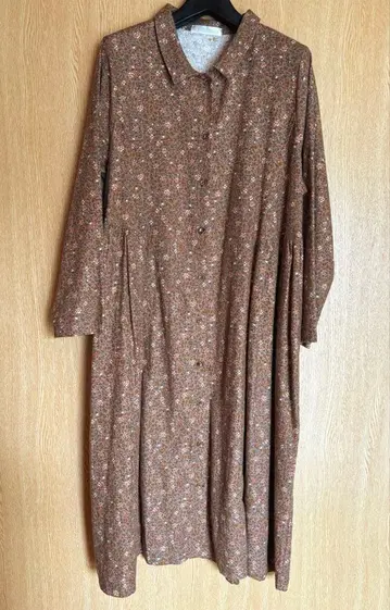 꽃무늬 코듀로이 긴팔 롱 원피스