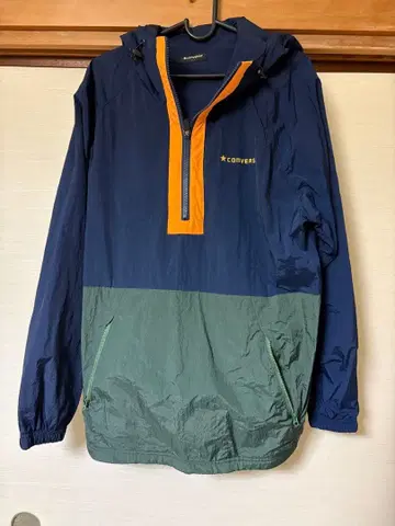 CONVERSE 풀오버 나일론 자켓 L 사이즈 네이비/올리브