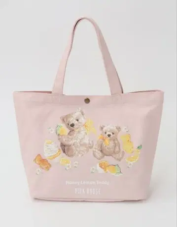 핑크하우스 허니레몬 테디 프린트 백 핑크색