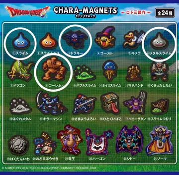 [ 묶음 판매 ] 드래곤 퀘스트 캐릭터 마그네츠 로토 삼부작