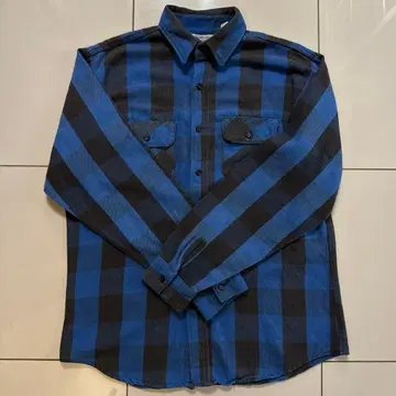 70s~80s Five Brother 플란넬 셔츠 파랑 블랙