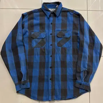 70s~80s Five Brother 플란넬 셔츠 파랑 블랙