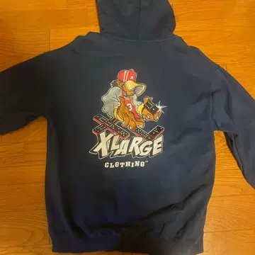 XLARGE 네이비 후드 부착 후드티