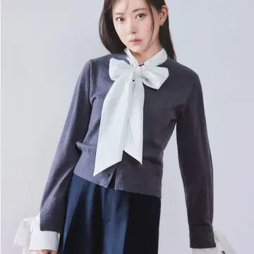 SNIDEL 보타이 도킹 니트 풀오버