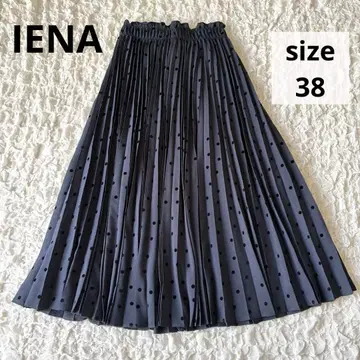 이에나 랜덤 도트 플리츠 스커트 네이비 38