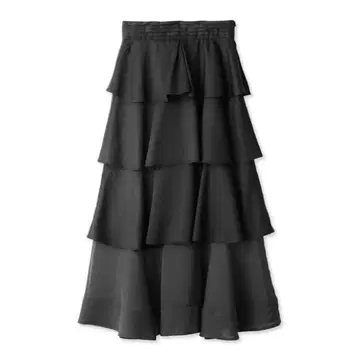 [ 인기 스커트 가격 인하 ] 티어드 롱 스커트 블랙 스커트