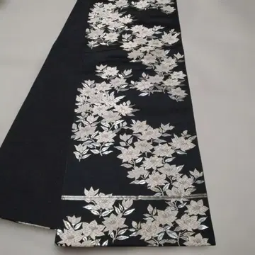 순수 실크 육통 무늬 후쿠로 오비