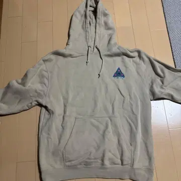 HUF 베이지 삼각형 그래픽 후드티