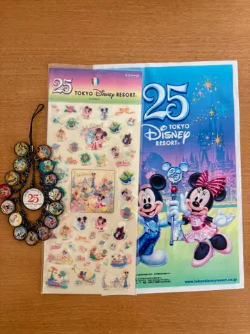 도쿄 디즈니 리조트 25주년 기념 스트랩, 씰, 미니 비닐봉지 세트