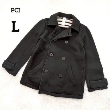 PCI 피 코트 L 블랙 두꺼운 원단 더블 브레스트 속기모 방한 028