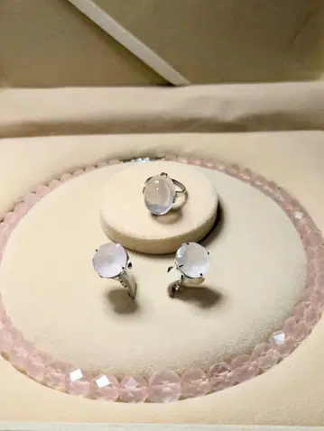 로즈쿼츠 반지, 귀걸이, 목걸이 세트