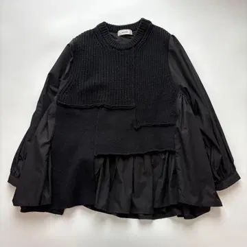 마차트 플레어 도킹 셔츠 니트 알파카 혼방 블랙