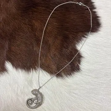 데드스탁! 카멜레온 체인 목걸이 로듐 도금 실버