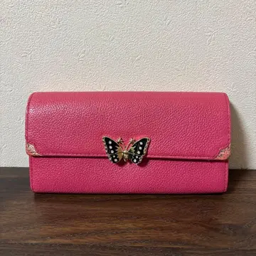 ANNA SUI 장지갑 핑크 가죽