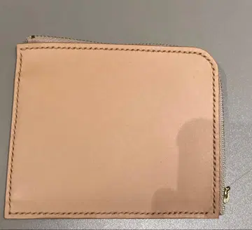 내추럴 가죽 지퍼식 미니 지갑