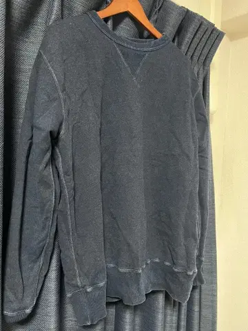 남색 감물 염색 맨투맨 스튜디오 다치산 양V