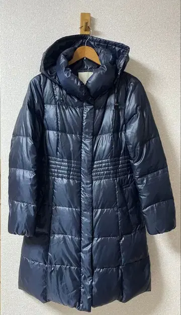 자유구 사이즈 40 다운 코트 네이비 A라인 중고 퍼 결품