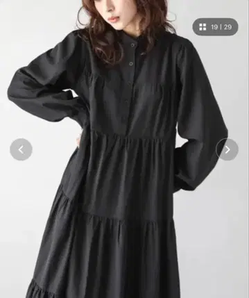 SUGAR BISKET 티어드 원피스 L 블랙