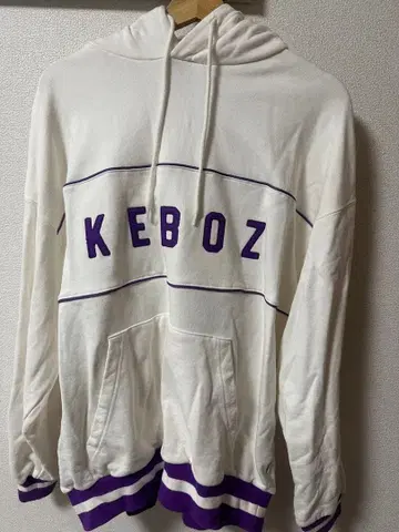 KEBOZ 후드 부착 후드티 MEDIUM 화이트/퍼플