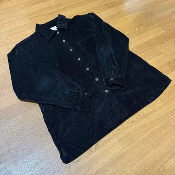 구제 L.L.Bean 블랙 코듀로이 셔츠 남성용 여성용 사이즈 L