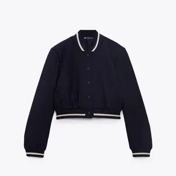 ZARA 크롭 봄버 자켓 네이비 블루 품번 1255/806