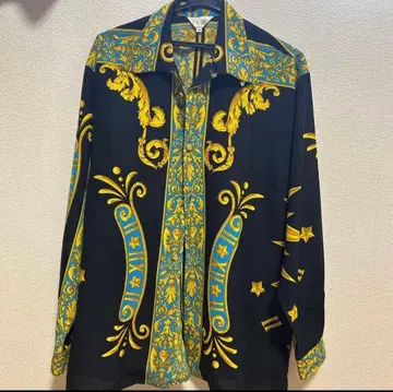 BBCO 긴팔 셔츠 사이즈 46 블랙 금색 파란색 장식