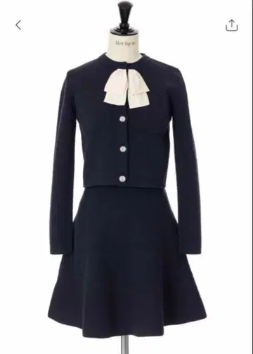 Herlipto Frill Ribbon Knit Jacket Set M