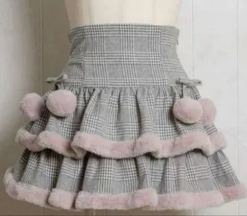 pium 피움 퍼 포함 티어드 미니 스커트