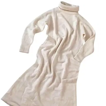 컨디션 최상 IENA 울 혼방 터틀넥 니트 원피스 아이보리