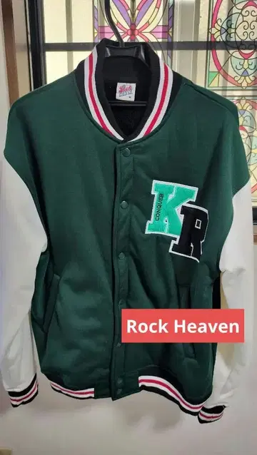 Look Heaven 바시티 자켓 M 그린