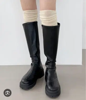 [ 미사용 새상품 ] Heather/인힐 스트레치 롱 부츠/블랙/L