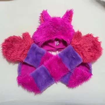 체셔 고양이 후드 부착 머플러 도쿄 디즈니 리조트 머플러 팬캡