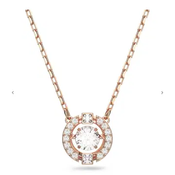 스와로브스키 우나 목걸이 화이트 로즈 골드 톤