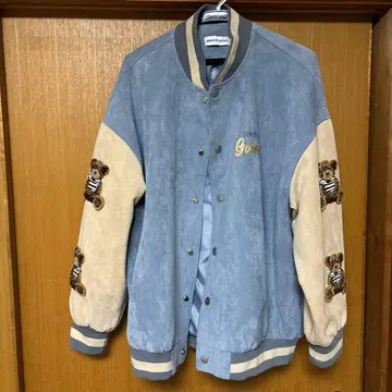 ZBCR/STUDIOS 곰 자수 USD 구제 의류 바시티 자켓 L 사이즈