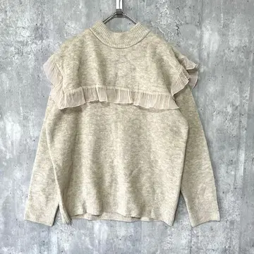 ZARA 프릴 니트 스웨터 세일러 카라 귀여운 걸리시 페미닌