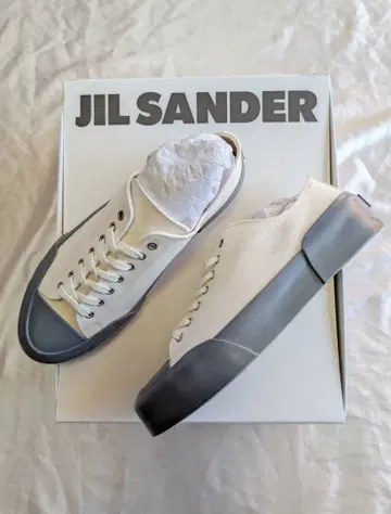 미사용 새상품 JIL SANDER 스니커즈 화이트/그레이 캔버스