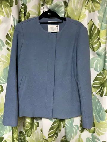 오파크 클립 노카라 자켓 라이트 블루 미사용 새상품