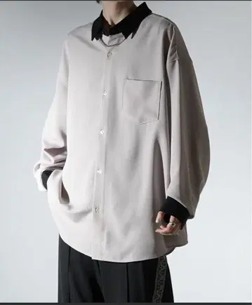 Confirm 빅 실루엣 긴팔 셔츠 L 사이즈 베이지