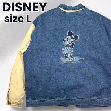 [ DISNEY ] 디즈니 빅 자수 충전솜 바시티 자켓 데님 자켓 L