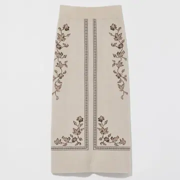 [ Eaphi ] SCARF MOTIF KNIT SKIRT beige S