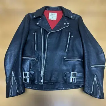 666 LeatherWear 더블 라이더 자켓 34