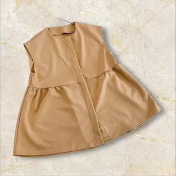 피아체레 슬리브리스 튜닉 베이지 스트레치 프리 사이즈 미사용