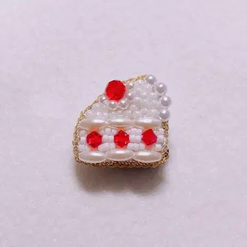 케이크 브로치 비즈 자수 숏 케이크 핸드메이드 브로치