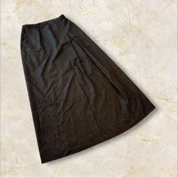 히로코비스 롱 스커트 플레어 프리 사이즈 가을 겨울용 울 블랙