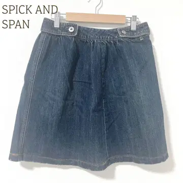 스픽 앤 스팬 데님 스커트 S 미니 기장 면 100 일본제 타이트